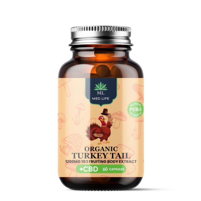 Medlife Turkey Tail with CBD- 1200mg-60 Capsules